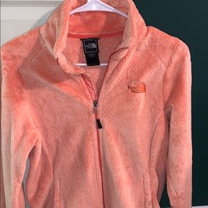 Light Orange North face Zip Up Jacket